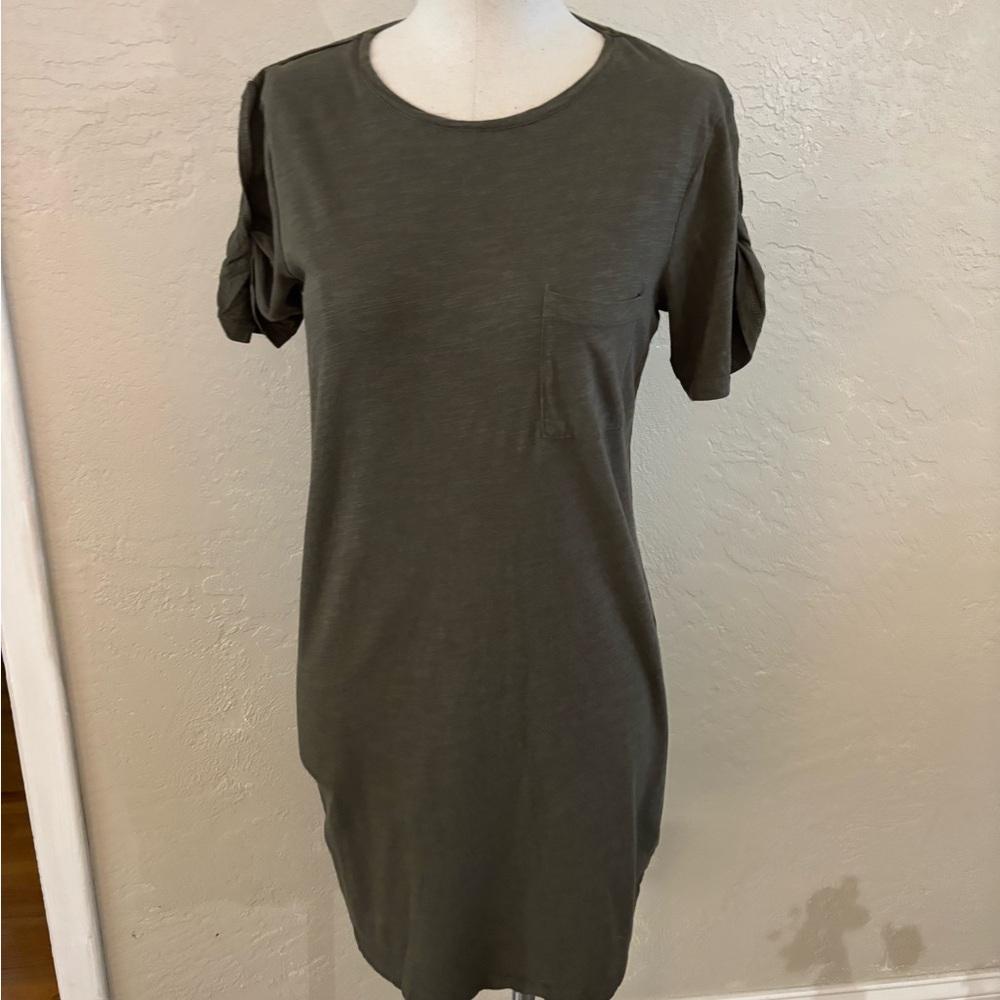 Women’s Sanctuary Olive Short Sleeve Pocket Tee Dress sz Med